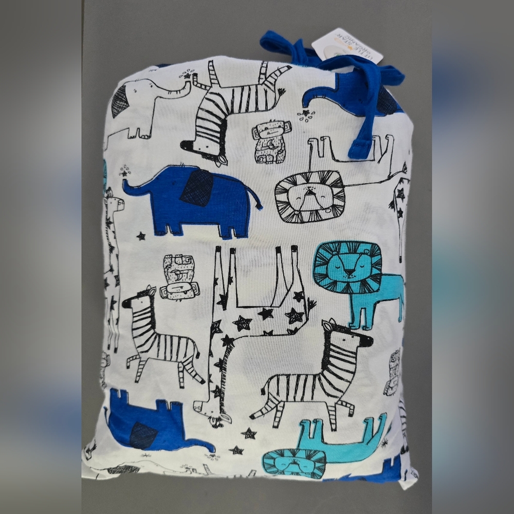 Little Star 100% Organic Cotton 3 Piece Safari Crib Bedding Set